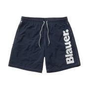 Blauer Mörkblå Monokrom Boxer Badkläder Blue, Herr