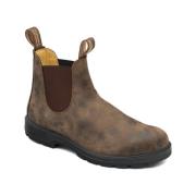 Blundstone Klassiska Chelsea-stövlar i Rustic Crazy Horse Brown Brown,...