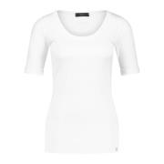 Marc Cain Elastisk Bomull Jersey Skjorta White, Dam