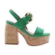 Carmens High Heel Sandals Green, Dam