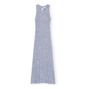 Ganni Midi Dresses Blue, Dam