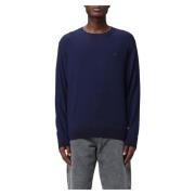 Etro Stiligt Crew Neck Stickad Tröja Blue, Herr