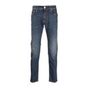 Etro Indigo Blå Straight-Leg Jeans Blue, Herr