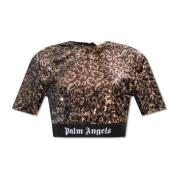 Palm Angels Paljetttopp Brown, Dam