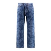 Palm Angels Palmity Straight Jeans Blue, Herr