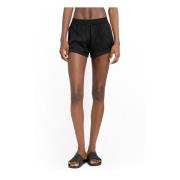 Palm Angels Svarta Sporty Chic Shorts med Benstrimmor Black, Dam