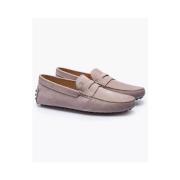 Tod's Beige Nubuck Moccasins med Sydd Klap och Plattform - Storlek 7 1...