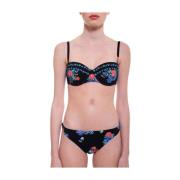 Tory Burch Blommigt Balconnet Bikini Black, Dam