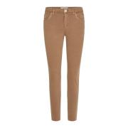 MOS Mosh Slim Fit Jeans med Broderade Detaljer och Bältesögla Brown, D...