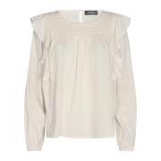 MOS Mosh Blus med Volanger White, Dam