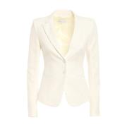 Patrizia Pepe Vit Syntetisk Blazer för Kvinnor White, Dam