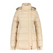 Patrizia Pepe Feminin Sidoförslutning Pufferjacka Beige, Dam