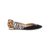 Aquazzura Mockasin Ballerina i mocka med insatser Black, Dam