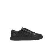 Calvin Klein Präglad Logotyp Lädersneakers Black, Herr