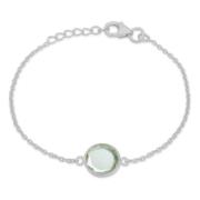 Frk. Lisberg Kattarmband grönt ametist silver Gray, Dam