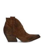 Elena Iachi Vintage Cognac Mocka Cowboy Stövlar Brown, Dam