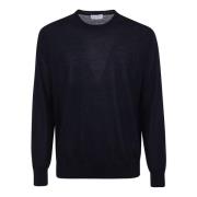 Ballantyne Navy Rund Hals Pullover Tröja Blue, Herr