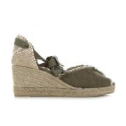 Castañer Militärgrön Open-Toe Espadrilla Green, Dam