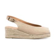 Castañer Beige Canvas Slingback Kilklack Espadriller Beige, Dam