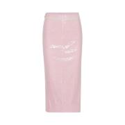 Rotate Birger Christensen Sequin Midi Pencil Skirt Pink, Dam