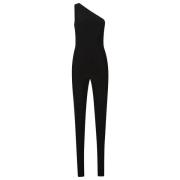 Norma Kamali Svart One Shoulder Catsuit Black, Dam