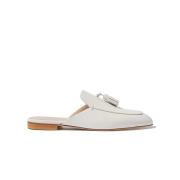 Scarosso Vita Läder Tassel Mules White, Dam