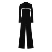 Jacquemus Lång Overall för Berget med Osynlig Dragkedja Black, Dam