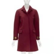 Burberry Vintage Pre-owned Kashmir ytterklder Red, Dam