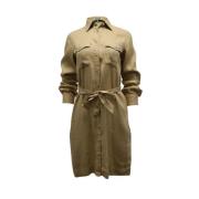 Ralph Lauren Pre-owned Pre-owned Linné klnningar Beige, Dam