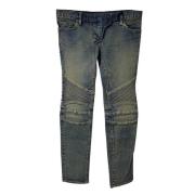 Balmain Pre-owned Förägda bomullsjeans Brown, Dam