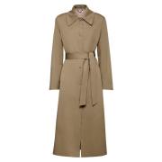 MVP wardrobe Oversized Trench Coat med Axelband Brown, Dam