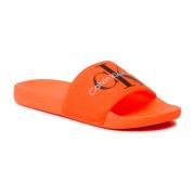 Calvin Klein Textil och PVC Sliders - Modern Design Orange, Herr