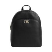 Calvin Klein Svart Domed Ryggsäck Black, Dam