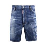 Dsquared2 Herr högmidjade jeansshorts Blue, Herr