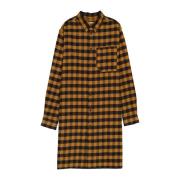 Kenzo Avslappnad Flanellskjortklänning Brown, Dam