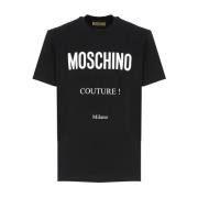 Moschino Svart bomull T-shirt med logotyp Black, Herr