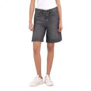 Replay Rose Label Denim Shorts Gray, Dam