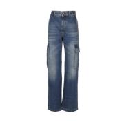 Stella McCartney Blekta Denim Hög Midja Jeans Blue, Dam