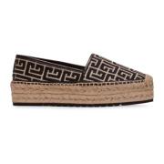 Balmain Alex espadriller med jacquardmonogram Black, Dam