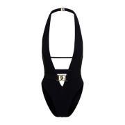 Dolce & Gabbana En-del djup V-ringad baddräkt Black, Dam