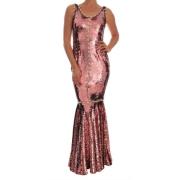 Dolce & Gabbana Rosa Paljetter Kristallklänning Pink, Dam