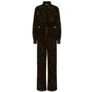 Dolce & Gabbana Silkesblommig Jumpsuit Black, Dam