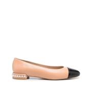 Stuart Weitzman Ginger Svart Pärla Platt Ballerinaskor Brown, Dam