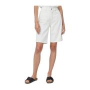 Closed Organisk bomull Regular Bermuda Shorts White, Dam