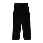 Carhartt Wip Denim Jeans Uppgradering Löst Passform Stil Black, Herr