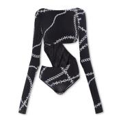 Versace Jeans Couture Bodysuit med logotyp Black, Dam