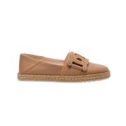 Tod's Kvinnors Läder Espadriller i Kamel Beige, Dam