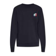 PS By Paul Smith Logobroderad sweatshirt Blue, Herr