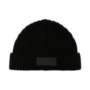 Valentino Garavani Svart Logo Patch Beanie Black, Herr