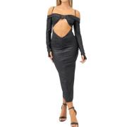 Versace Jeans Couture Svarta klänningar med långa ärmar Black, Dam